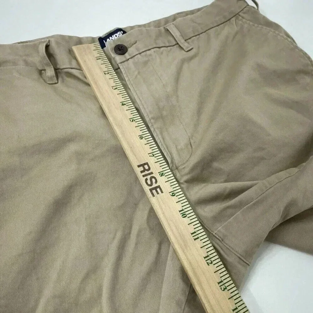 Lands End Cotton Chino Shorts Mens 36 Tan 0111